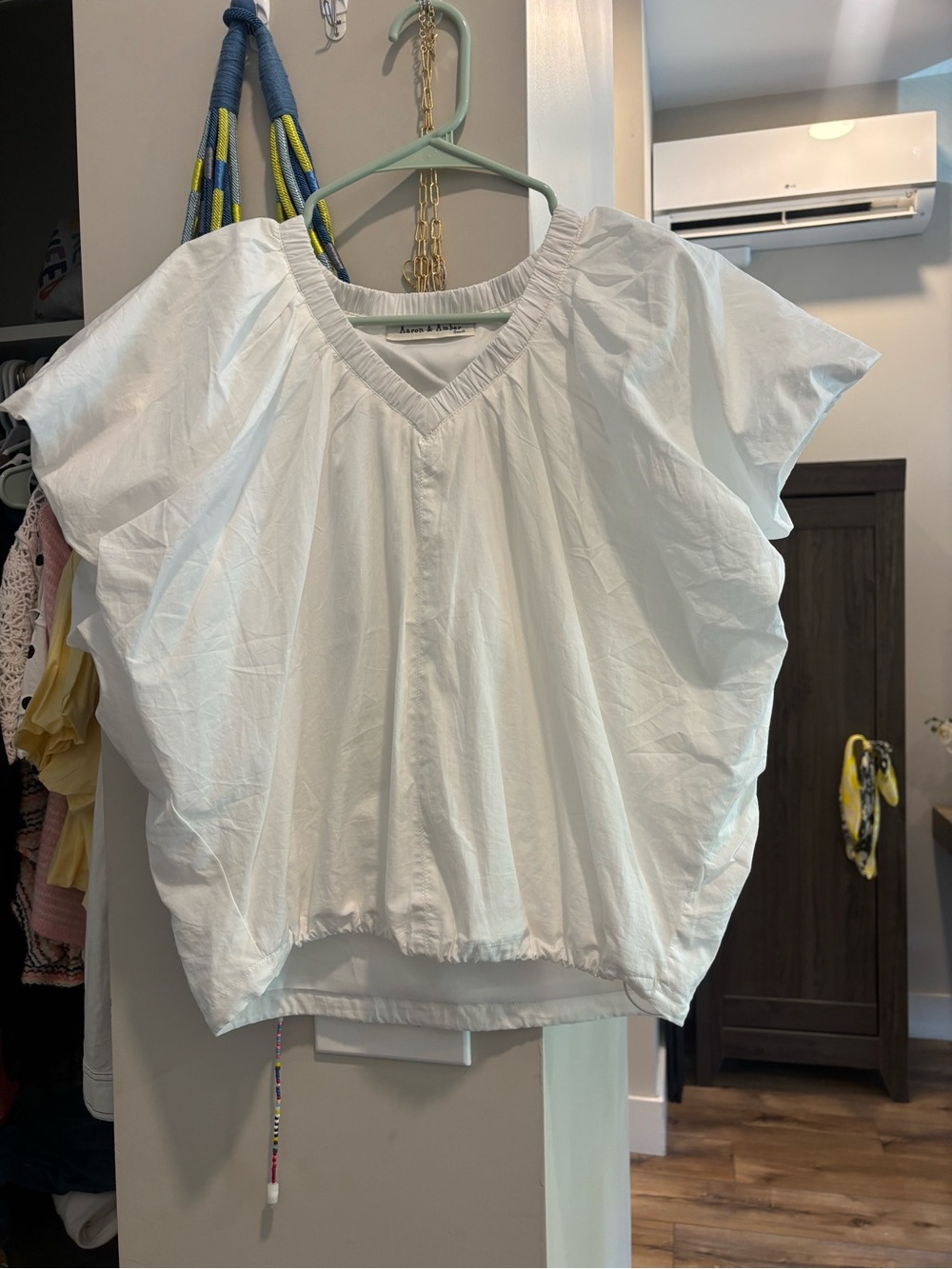 White bubble blouse